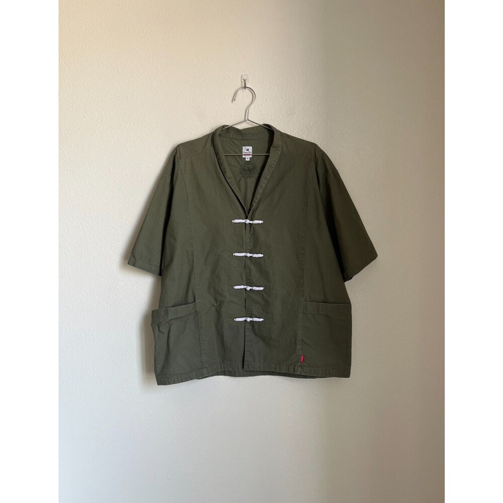 Supreme Sasquatchfabrix S/S 2016 Hanten Shirt in Olive Green Size MEDIUM